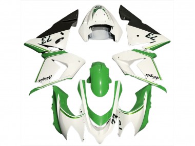 Glänzend Weiß & Grün 2004-2005 Kawasaki ZX10R Motorrad Verkleidungen