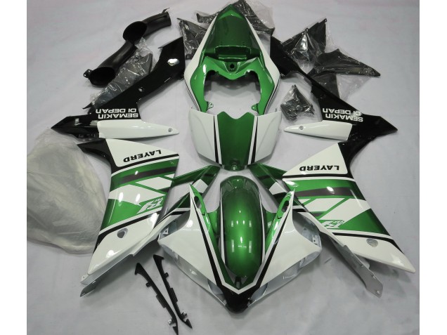 Glänzend Weiß & Grün 2007-2008 Yamaha R1 Motorrad Verkleidungen Glänzend Weiß & Grün 2007-2008 Yamaha R1 Motorrad Verkleidungen