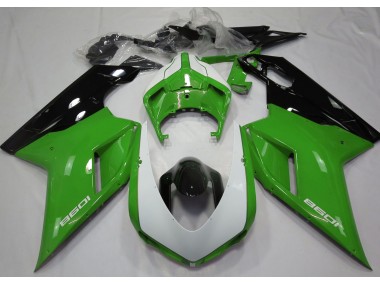 Glänzend Grün & Weiß 2007-2014 Ducati 848 1098 1198 Motorrad Verkleidungen