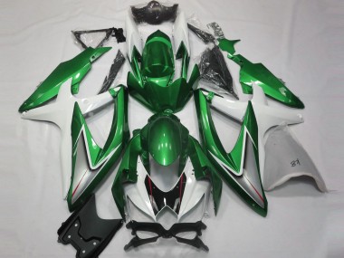 Glänzend Grün & Weiß 2008-2010 Suzuki GSXR 600-750 Motorrad Verkleidungen