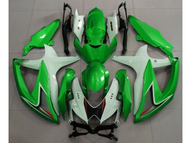 Glänzend Grün & Weiß 2008-2010 Suzuki GSXR 600-750 Motorrad Verkleidungen