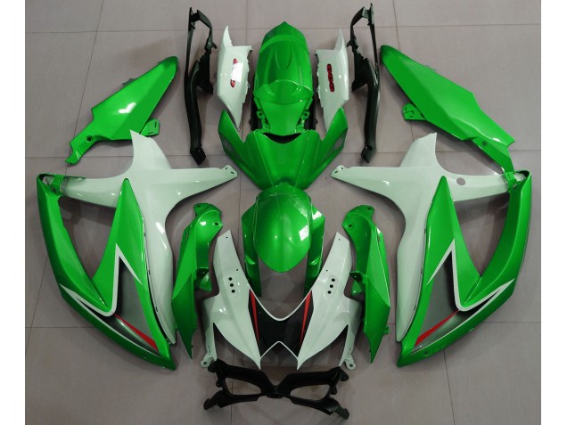 Glänzend Grün & Weiß 2008-2010 Suzuki GSXR 600-750 Motorrad Verkleidungen Glänzend Grün & Weiß 2008-2010 Suzuki GSXR 600-750 Motorrad Verkleidungen