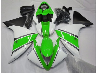 Glänzend Weiß & Grün 2009-2011 Yamaha R1 Motorrad Verkleidungen