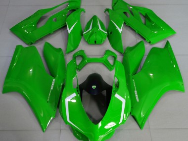 Glänzend Grün & Weiß 2011-2014 Ducati 1199 Motorrad Verkleidungen