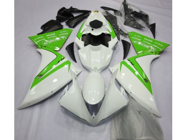 Glänzend Weiß & Grün 2012-2014 Yamaha R1 Motorrad Verkleidungen