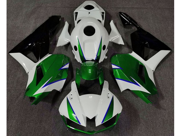 Glänzend Grün Weiß & Blau 2013-2023 Honda CBR600RR Motorrad Verkleidungen Glänzend Grün Weiß & Blau 2013-2023 Honda CBR600RR Motorrad Verkleidungen