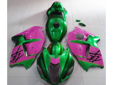 Glänzend Grün & Pink 1997-2007 Suzuki GSXR 1300 Motorrad Verkleidungen