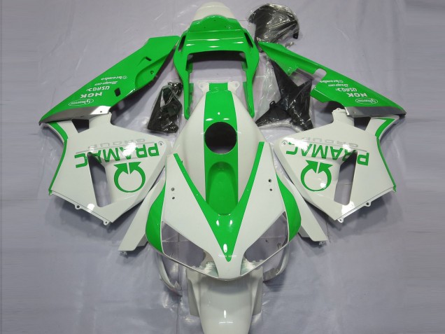 Glänzend Weiß & Grün Pramac 2003-2004 Honda CBR600RR Motorrad Verkleidungen Glänzend Weiß & Grün Pramac 2003-2004 Honda CBR600RR Motorrad Verkleidungen