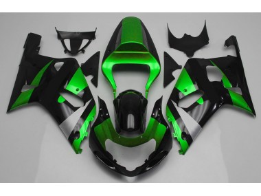 Glänzend Grün & Schwarz 2001-2003 Suzuki GSXR 600-750 Motorrad Verkleidungen