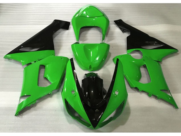 Glänzend Grün & Schwarz 2005-2006 Kawasaki ZX6R Motorrad Verkleidungen Glänzend Grün & Schwarz 2005-2006 Kawasaki ZX6R Motorrad Verkleidungen