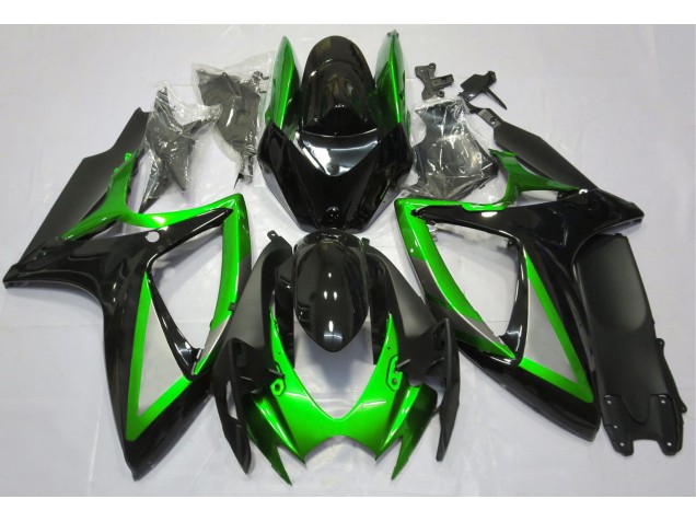 Glänzend Grün & Schwarz 2006-2007 Suzuki GSXR 600-750 Motorrad Verkleidungen Glänzend Grün & Schwarz 2006-2007 Suzuki GSXR 600-750 Motorrad Verkleidungen