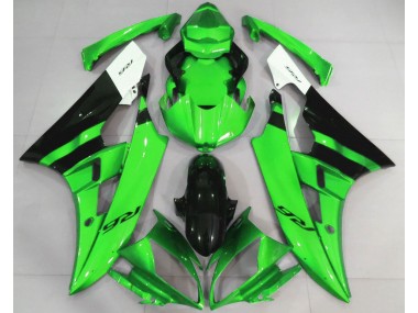 Glänzend Grün & Schwarz 2006-2007 Yamaha R6 Motorrad Verkleidungen