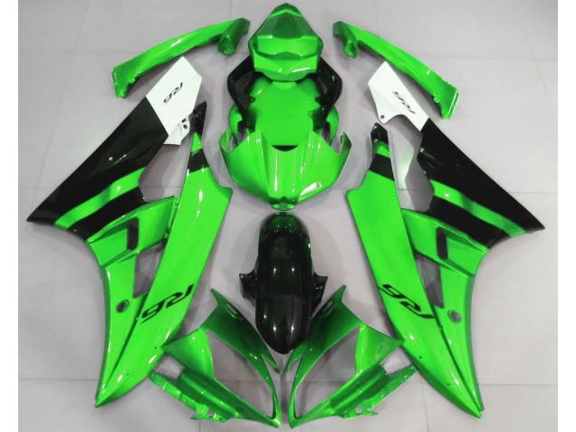Glänzend Grün & Schwarz 2006-2007 Yamaha R6 Motorrad Verkleidungen Glänzend Grün & Schwarz 2006-2007 Yamaha R6 Motorrad Verkleidungen