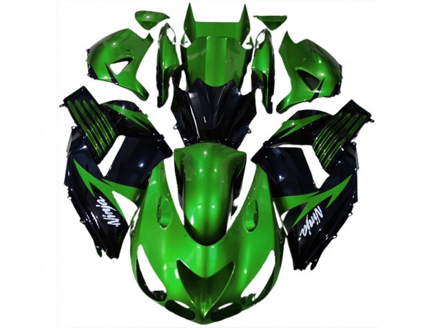 Glänzend Grün & Schwarz 2006-2011 Kawasaki ZX14R Motorrad Verkleidungen Glänzend Grün & Schwarz 2006-2011 Kawasaki ZX14R Motorrad Verkleidungen