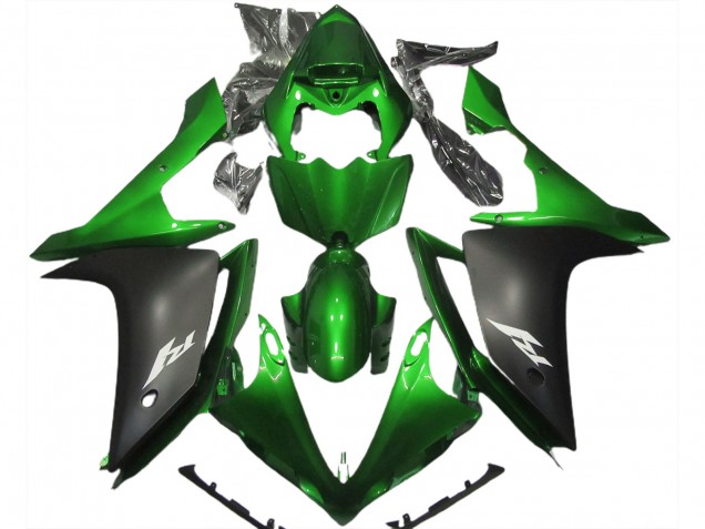 Glänzend Grün & Schwarz 2007-2008 Yamaha R1 Motorrad Verkleidungen Glänzend Grün & Schwarz 2007-2008 Yamaha R1 Motorrad Verkleidungen
