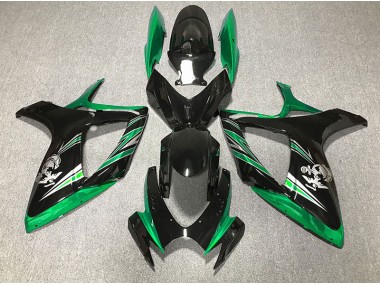 Glänzend Grün & Schwarz Design 2006-2007 Suzuki GSXR 600-750 Motorrad Verkleidungen
