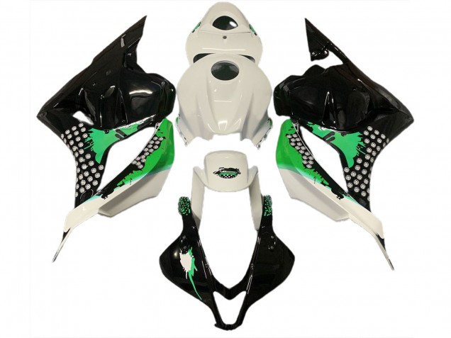 Glänzend Weiß & Grün Verspritzt 2009-2012 Honda CBR600RR Motorrad Verkleidungen Glänzend Weiß & Grün Verspritzt 2009-2012 Honda CBR600RR Motorrad Verkleidungen
