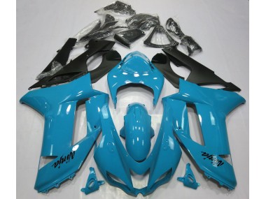 Glänzend Hellblau 2007-2008 Kawasaki ZX6R Motorrad Verkleidungen