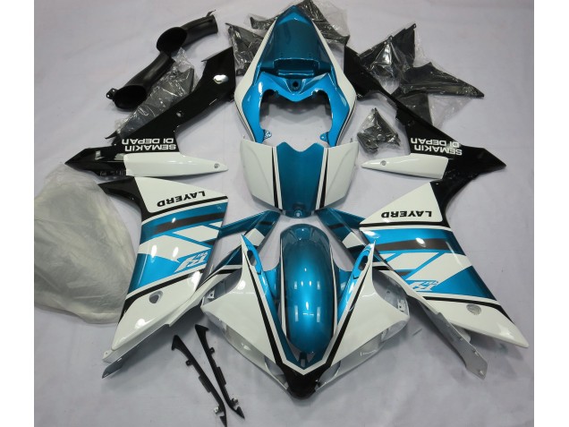 Glänzend Weiß & Hellblau 2007-2008 Yamaha R1 Motorrad Verkleidungen Glänzend Weiß & Hellblau 2007-2008 Yamaha R1 Motorrad Verkleidungen