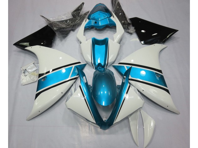 Glänzend Weiß & Hellblau 2009-2011 Yamaha R1 Motorrad Verkleidungen