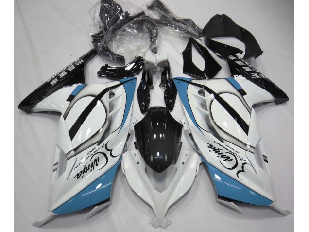 Glänzend Weiß & Hellblau 2013-2018 Kawasaki Ninja 300 Motorrad Verkleidungen