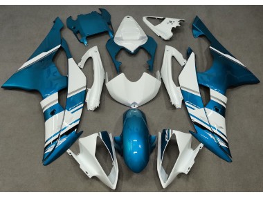 Glänzend Weiß & Hellblau OEM-Stil 2008-2016 Yamaha R6 Motorrad Verkleidungen