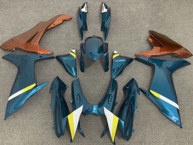 Glänzend Hellblau & Orange 2011-2024 Suzuki GSXR 600-750 Motorrad Verkleidungen