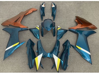 Glänzend Hellblau & Orange 2011-2024 Suzuki GSXR 600-750 Motorrad Verkleidungen