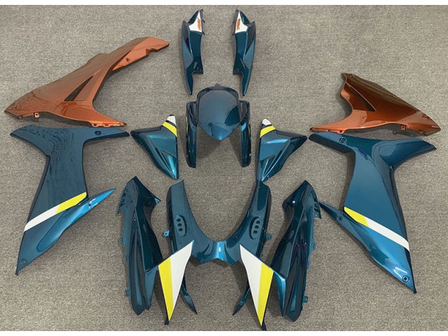 Glänzend Hellblau & Orange 2011-2024 Suzuki GSXR 600-750 Motorrad Verkleidungen Glänzend Hellblau & Orange 2011-2024 Suzuki GSXR 600-750 Motorrad Verkleidungen