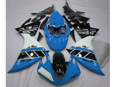 Glänzend Hellblau Weiß & Schwarz 2012-2014 Yamaha R1 Motorrad Verkleidungen