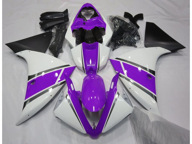 Glänzend Weiß & Lila 2009-2011 Yamaha R1 Motorrad Verkleidungen Glänzend Weiß & Lila 2009-2011 Yamaha R1 Motorrad Verkleidungen