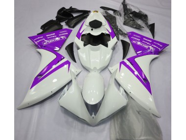 Glänzend Weiß & Lila 2012-2014 Yamaha R1 Motorrad Verkleidungen