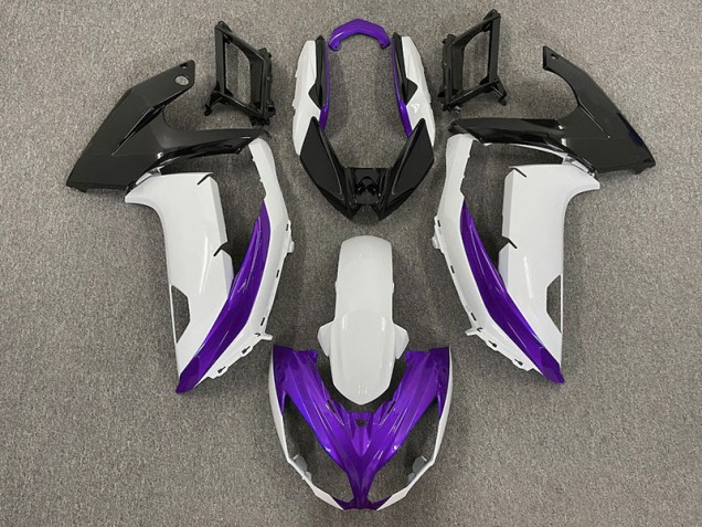 Glänzend Weiß & Lila 2012-2016 Kawasaki Ninja 650R Motorrad Verkleidungen Glänzend Weiß & Lila 2012-2016 Kawasaki Ninja 650R Motorrad Verkleidungen
