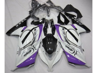 Glänzend Weiß & Lila 2013-2018 Kawasaki Ninja 300 Motorrad Verkleidungen