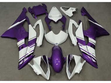 Glänzend Weiß & Lila OEM-Stil 2008-2016 Yamaha R6 Motorrad Verkleidungen