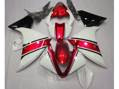 Glänzend Weiß & Metallic Rot 2009-2011 Yamaha R1 Motorrad Verkleidungen