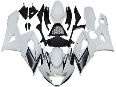 Glänzend Weiß Mit Silbernen Akzenten 2005-2006 Suzuki GSXR 1000 Motorrad Verkleidungen