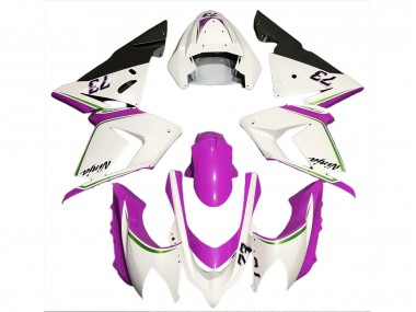Glänzend Weiß & Pink 2004-2005 Kawasaki ZX10R Motorrad Verkleidungen