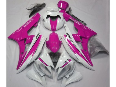 Glänzend Weiß & Pink 2006-2007 Yamaha R6 Motorrad Verkleidungen