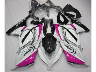Glänzend Weiß & Pink 2013-2018 Kawasaki Ninja 300 Motorrad Verkleidungen
