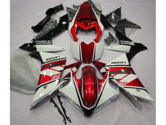 Glänzend Weiß & Rot 2007-2008 Yamaha R1 Motorrad Verkleidungen Glänzend Weiß & Rot 2007-2008 Yamaha R1 Motorrad Verkleidungen