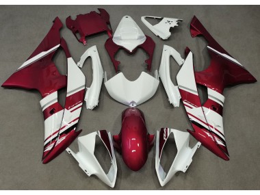 Glänzend Weiß & Rot OEM-Stil 2008-2016 Yamaha R6 Motorrad Verkleidungen