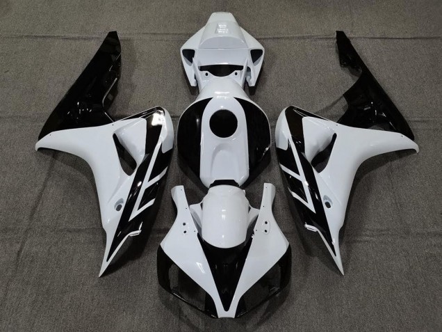 Glänzend Weiß & Schwarz 2006-2007 Honda CBR1000RR Motorrad Verkleidungen Glänzend Weiß & Schwarz 2006-2007 Honda CBR1000RR Motorrad Verkleidungen