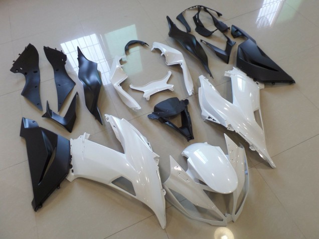 Glänzend Weiß Schwarz 2013-2018 Kawasaki ZX6R Motorrad Verkleidungen Glänzend Weiß Schwarz 2013-2018 Kawasaki ZX6R Motorrad Verkleidungen