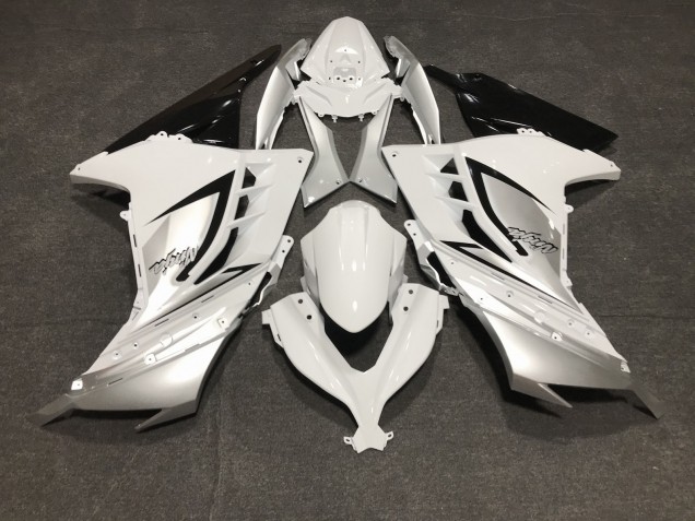 Glänzend Weiß & Silber 2013-2018 Kawasaki Ninja 300 Motorrad Verkleidungen Glänzend Weiß & Silber 2013-2018 Kawasaki Ninja 300 Motorrad Verkleidungen