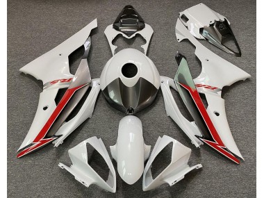 Glänzend Weiß Silber & Rot 2008-2016 Yamaha R6 Motorrad Verkleidungen