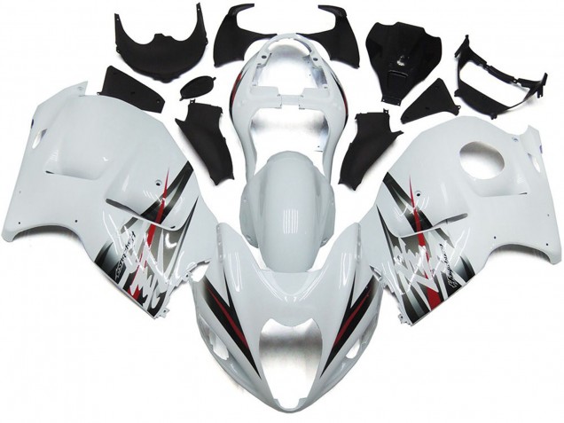 Glänzend Weiß & Silber Stil 1997-2007 Suzuki GSXR 1300 Motorrad Verkleidungen Glänzend Weiß & Silber Stil 1997-2007 Suzuki GSXR 1300 Motorrad Verkleidungen
