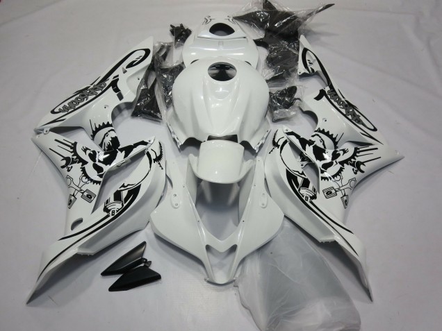 Glänzend Weiß Sonderdesign 2007-2008 Honda CBR600RR Motorrad Verkleidungen Glänzend Weiß Sonderdesign 2007-2008 Honda CBR600RR Motorrad Verkleidungen