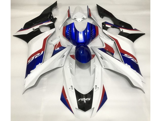 Glänzend Weiß & Tiefes Blau 2017-2021 Yamaha R6 Motorrad Verkleidungen Glänzend Weiß & Tiefes Blau 2017-2021 Yamaha R6 Motorrad Verkleidungen