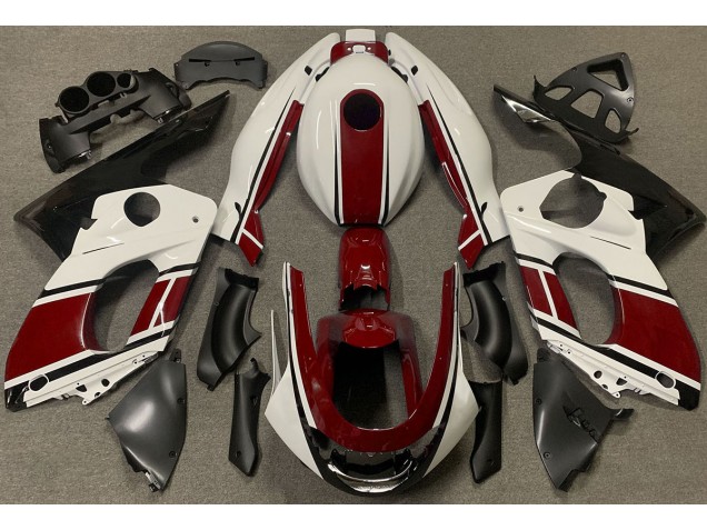 Glänzend Weiß & Tiefrot 1998-2007 Yamaha YZF600 Motorrad Verkleidungen Glänzend Weiß & Tiefrot 1998-2007 Yamaha YZF600 Motorrad Verkleidungen